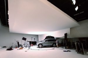 Behind the scenes television studio production Seattle hair and makeup artist